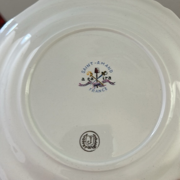 Saint Amand Liberte Hand Painted Plate—Vintage—BEAUTIFUL!!  Great Vintage Cond! - Picture 15 of 16